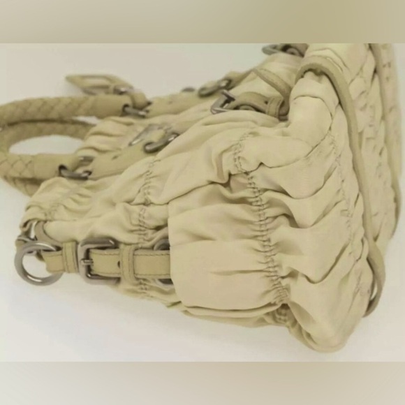 PRADA Beige Nylon 2way Handbag, Authentic. EUC - Picture 13 of 15